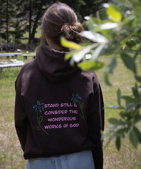 Pink Logo Job 37:14 Verse Hoodie