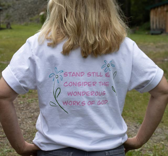 Pink Logo Job 37:14 verse Oversized Tee
